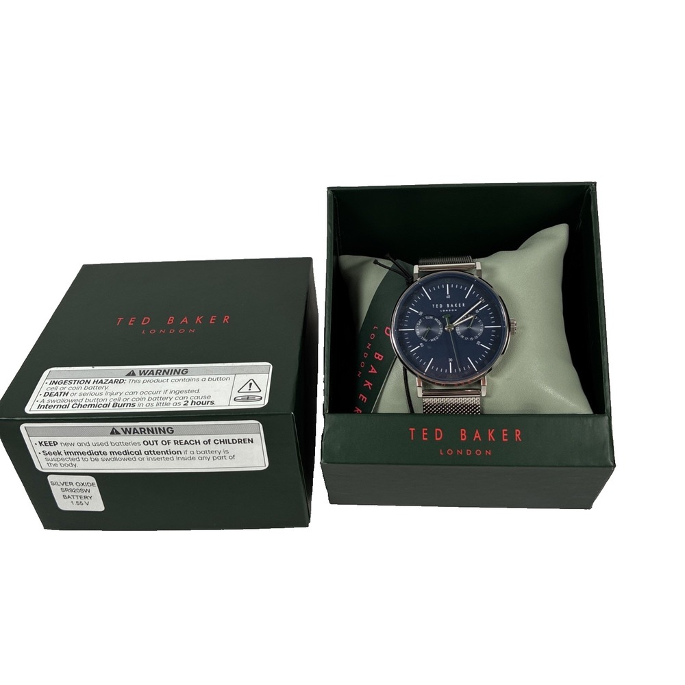 New Ted Baker London Phylipa Gents Timeless Blue Dial 41mm Watch BKPPGS403